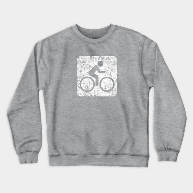 Cycling Sign - Distressed Crewneck Sweatshirt by PsychicCat